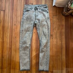 Zara Man Acid Wash Jeans in Gray